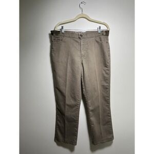 Vintage Lee Taupe Brown Straight Leg Pants Custom Altered Camo Waistband DIY